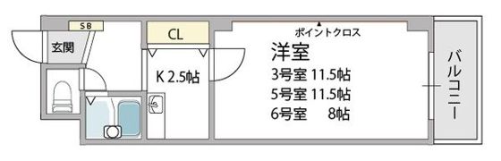 コンフォール長吉の間取り画像
