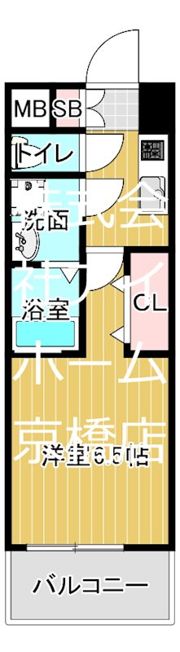 レジュールアッシュ都島ヴェルクレールの間取り画像