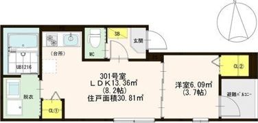 Vie Nouvelle 新今里の間取り画像