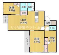 ゼンラフォーレ緑橋IIIの間取り画像