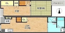 平野区瓜破西2丁目貸家（4-6）の間取り画像