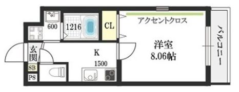 ウエストコクーン阿倍野の間取り画像
