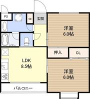 ロワゾーブルー平野の間取り画像
