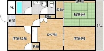 西岩崎コーポの間取り画像