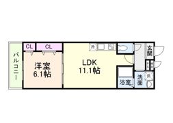 フジパレス喜連瓜破V番館の間取り画像