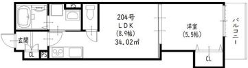 クリエオーレ中茶屋の間取り画像