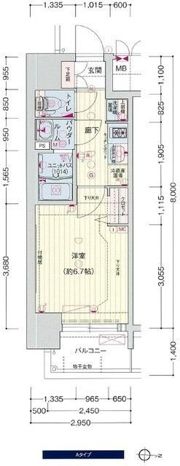 プレサンス上町台筆ヶ崎 NORTHの間取り画像