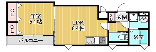 クリエオーレ茨田大宮Vの間取り画像