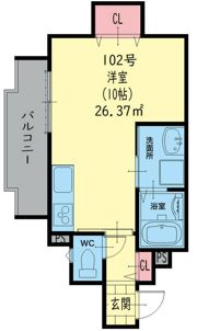 クリエオーレ桃谷の間取り画像