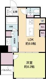 RIDGE北堀江（旧ルクレ北堀江）の間取り画像