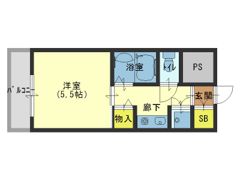 クラウンハイム夕陽丘の間取り画像