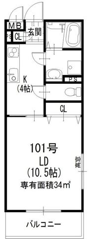 クリエオーレ八雲西町の間取り画像