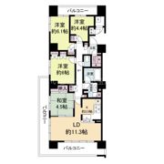 エル・セレーノ上本町レジデンスの間取り画像