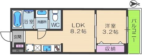 CASA南巽WESTの間取り画像
