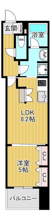 ラシュレ大阪同心の間取り画像