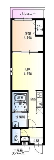 フジパレス遠里小野ウエストの間取り画像