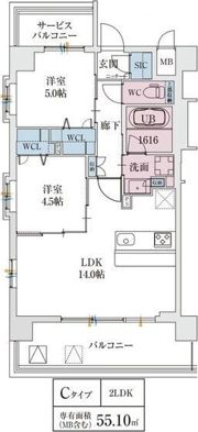 スプランディッド駒川中野駅前の間取り画像