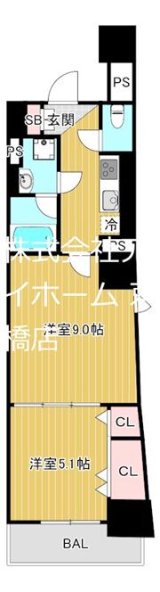 リ・フォルーチェ大阪城の間取り画像