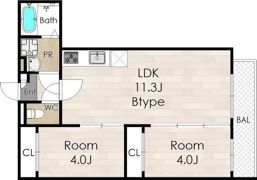 FeLiciare HANATEN（フェリシアーレ ハナテンの間取り画像