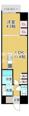 S-RESIDENCE大阪上本町の間取り画像