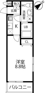 カーサクレスト清水Iの間取り画像