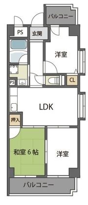 ロイヤルハイツ夕凪の間取り画像