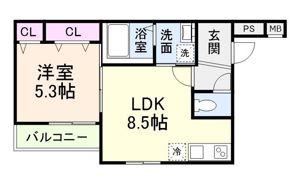 フジパレス出来島III番館の間取り画像