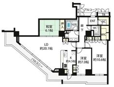 アップルタワー大阪谷町の間取り画像