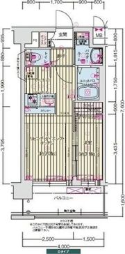 プレサンス京橋GREEN YARDアルミラの間取り画像