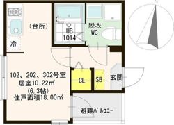 ハーモニーテラス市岡の間取り画像