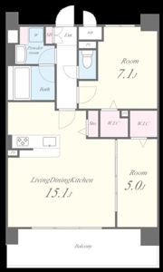 メゾンドボヌール弁天町の間取り画像