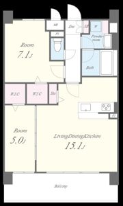 メゾンドボヌール弁天町の間取り画像