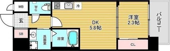 セレニテ南堀江エクラの間取り画像