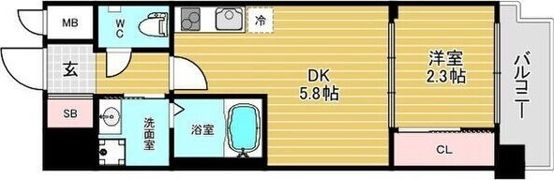 セレニテ南堀江エクラの間取り画像