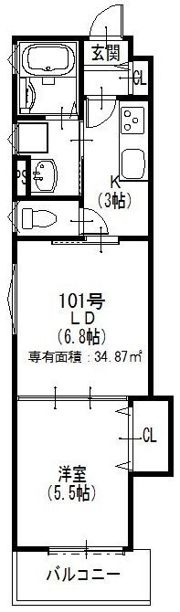 クリエオーレ舎利寺の間取り画像