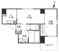 サラベルナール夕陽丘の間取り画像