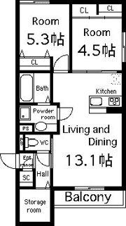 ハル野崎の間取り画像
