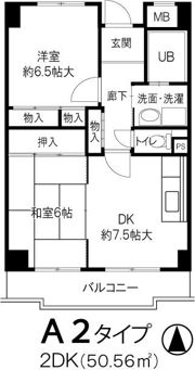 加島フラットの間取り画像