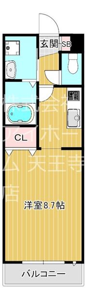 レーヴメゾン東住吉の間取り画像