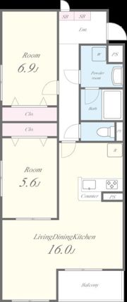 SOUTH COAT（サウスコート）の間取り画像