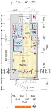 ララプレイス阿波座駅前フェリオの間取り画像