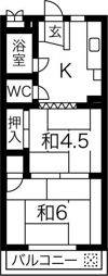 パレス帝塚山の間取り画像
