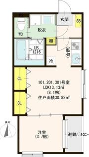 ハーモニーテラス浜口西IIの間取り画像