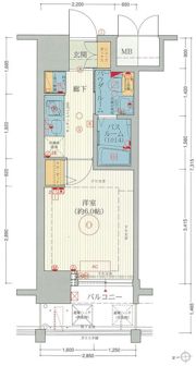エステムプラザ難波WESTリバークロスの間取り画像
