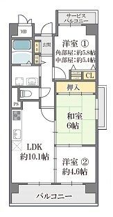 カサグランデ鶴見緑地の間取り画像