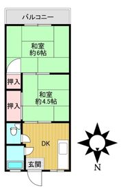 ハイツ中川の間取り画像
