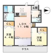 橿原市十市町アパート新築工事の間取り画像