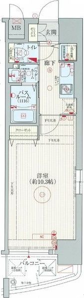 エステムコート難波 II アレグリアの間取り画像