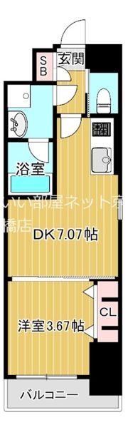 扇町公園プライマリーワンの間取り画像