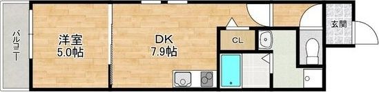 フジパレス清水丘II番館の間取り画像